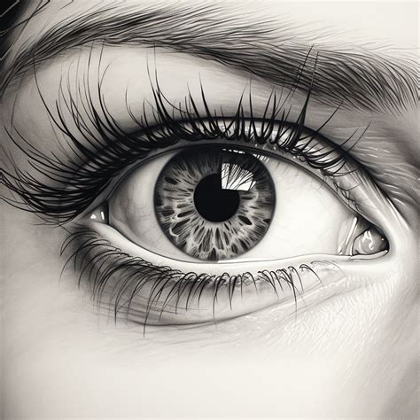 Charcoal Gaze Eye Digital Print On Canvas Etsy Canada Realistic Eye