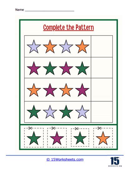 Finish The Pattern 1st Grade Math Worksheet Catholic Worksheets