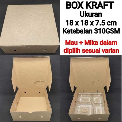 Box Kraft X Isi Lembar Kotak Nasi Dus Kemasan Makanan X