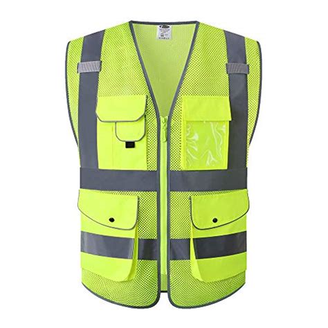 Buy JKSafety 9 Pockets Class 2 High Visibility Zipper Front Safety Vest