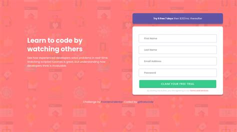 Frontend Mentor Intro Component With Sign Up Form Master Using