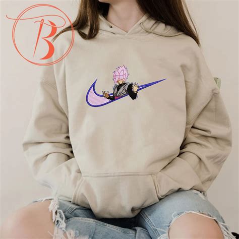 Nike Black Goku Embroidered Hoodie Terrabell Designs