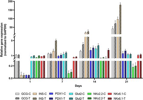 Median Relative Gene Expression Levels Of Pancreatic Transcription