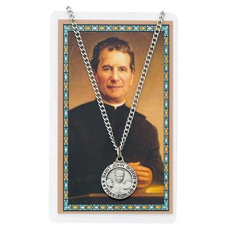 Mcvan Psd600jbc St John Bosco Prayer Pewter Medal With 24 In Silver