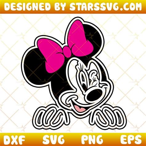 Minnie Mouse With Pink Bow Svg Cut File For Cricut And Silhouettes