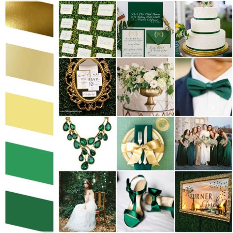 Emerald Green And Gold Wedding Colour Scheme Elegant And