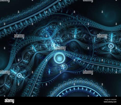 Steampunk Time Machine Futuristic Mechanic Engine Abstract Fractal