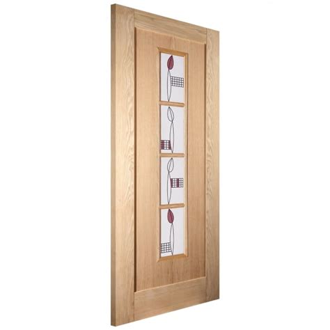 Curated By Jeld Wen Internal Oak Unfinished Mackintosh 4L Glass Door At