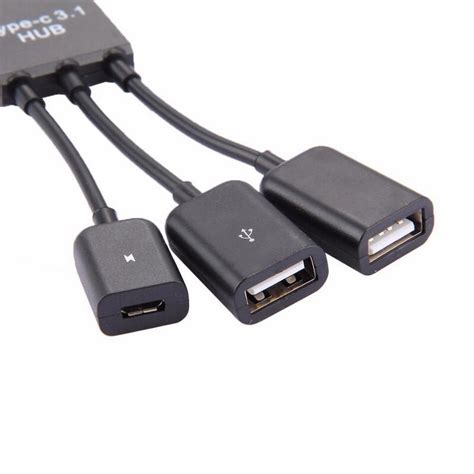 3 in1 type c męski na żeński port micro otg usb gra mysz klawiatura