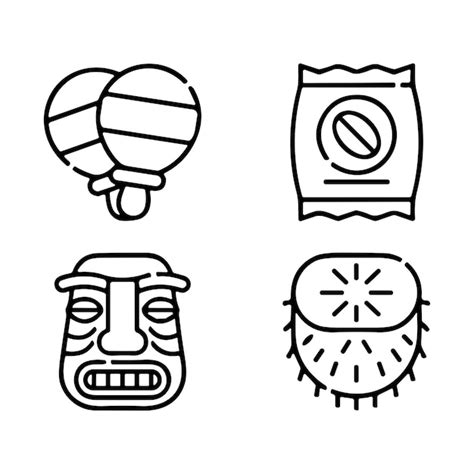 Premium Vector Set Of Mexico Icons Simple Line Art Style Icons Pack