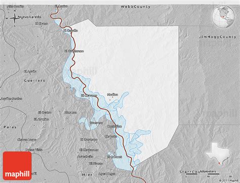 Gray 3d Map Of Zapata County