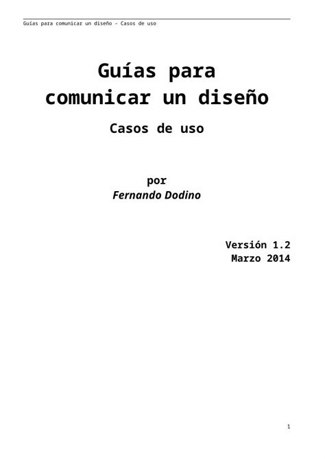 Guias Para Comunicar Un Diseno Casos De Uso DOCX Document