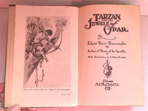 Antique Book First Edition Tarzan And The Jewels Of Opar By