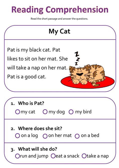 First Grade Reading Comprehension Reading Comprehension Worksheets