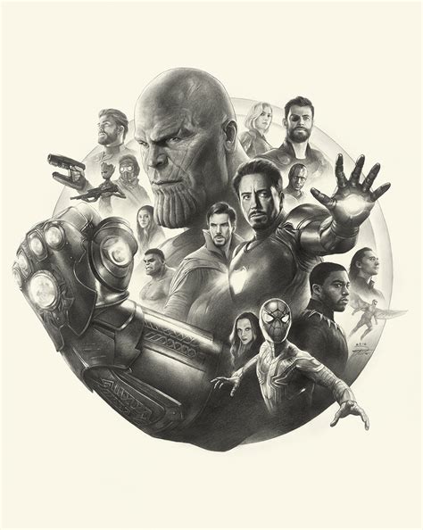 Avengers Infinity War Pencil Art working process by yinyuming on DeviantArt