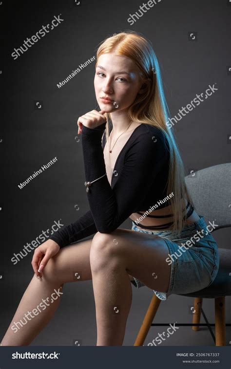 Portrait Blonde Woman Freckles Sexy Top Stock Photo Shutterstock