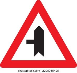 Side Road Ahead Left Warning Sign Stock Vector (Royalty Free) 2205055425 | Shutterstock