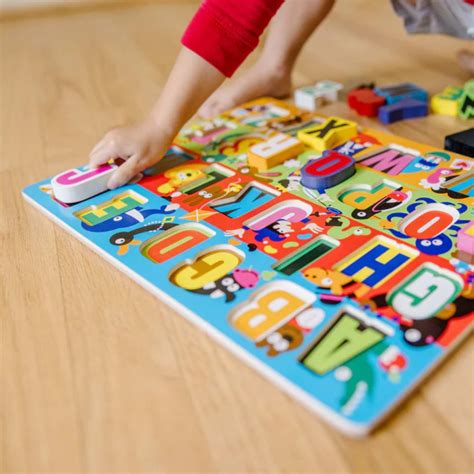 Melissa Doug Jumbo Abc Wooden Chunky Puzzle Online