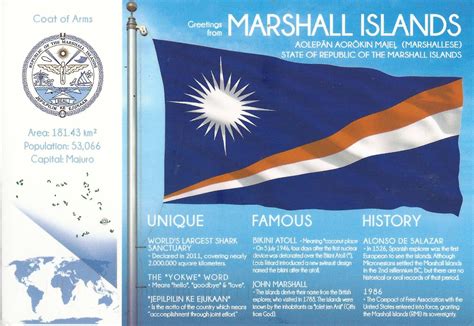 A Journey Of Postcards Flags Of The World Marshall Islands