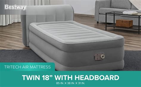 Bestway Tritech Air Mattress Twin 18 With Headboard Built In AC Pump