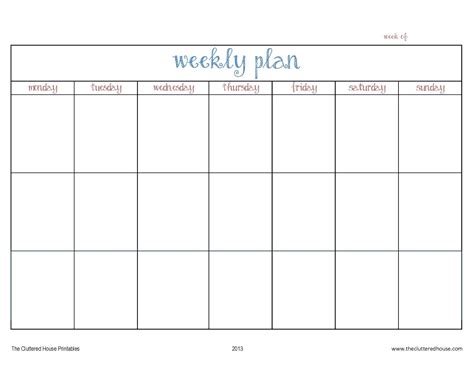 Monday – Friday Planner | Best Calendar Example