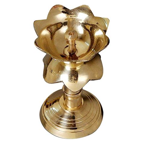 Brass Traditional Lotus Shaped Diya Stand Oil Lamp Set Of 2 Shopee Malaysia