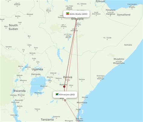 All Flight Routes From Addis Ababa To Kilimanjaro Add To Jro Flight