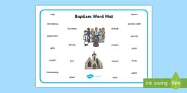 Baptism Word Mat Educational Resources Twinkl Usa