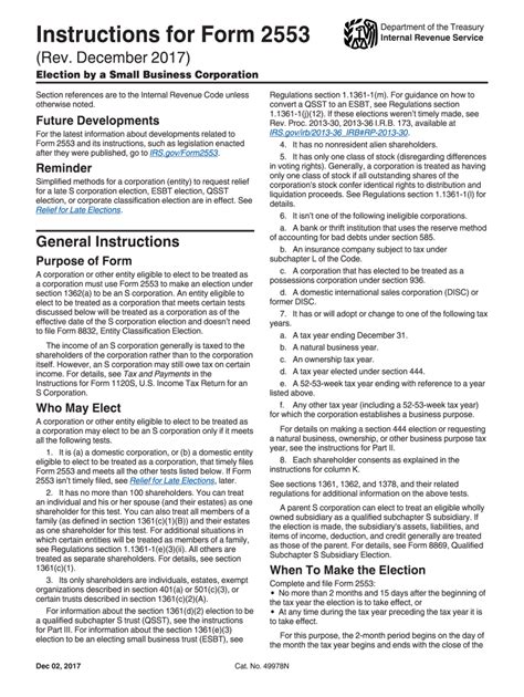 2017-2020 Form IRS Instruction 2553 Fill Online, Printable, Fillable, Blank - pdfFiller