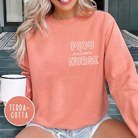 Personalized Picu Nurse Sweatshirt Comfort Colors Crewneck Custom