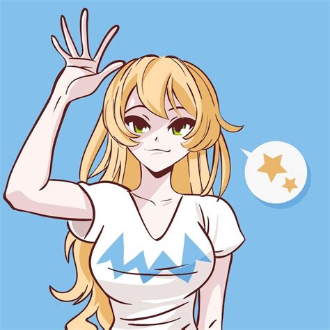 Premium Vector | Anime girl waving hand