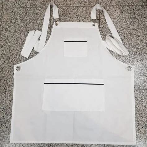 Plain White Hotel Cooking Cotton Aprons For Kitchen Size Free Size