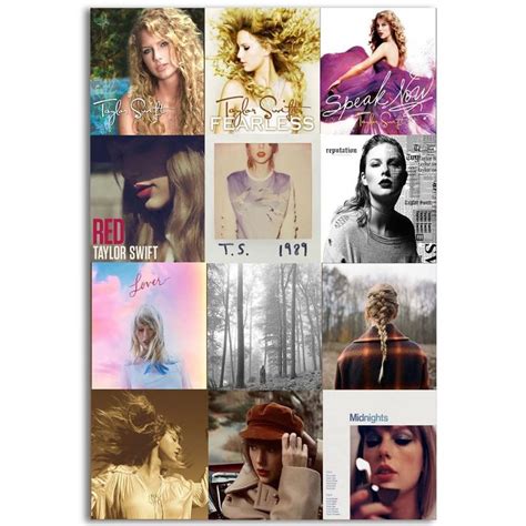 Taylor Swift Poster Music Album Cover Collage Poster Print Canvas Wall Art Fearless, Speak Now ...