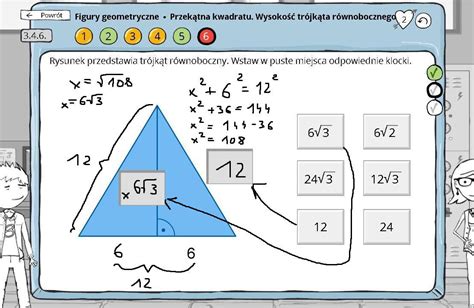 Rysunek przedstawia trójkąt równoboczny Wstaw w puste miejsca