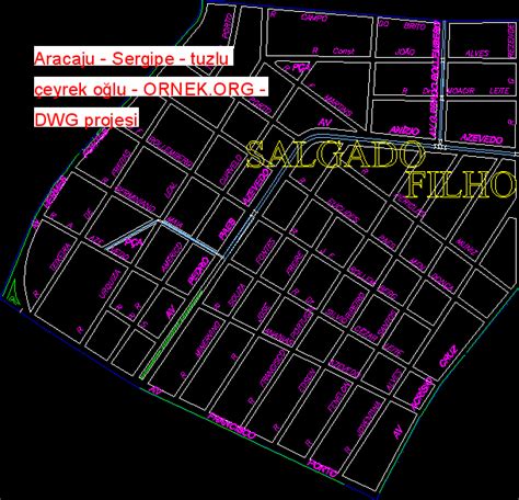 Aracaju Sergipe tuzlu çeyrek oğlu dwg projesi Autocad Projeler