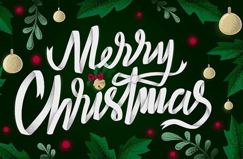 Hd Wallpaper Merry Christmas 2017 Green Background With Merry