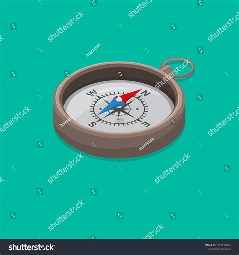 Isometric Compass Device Orientation Areas Concept Stock Illustration