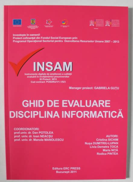 Ghid De Evaluare Disciplina Informatica De Dan Potolea Manole