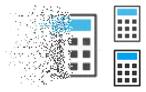 Icono De Semitono Destructed De La Calculadora Del Pixel Ilustraci N