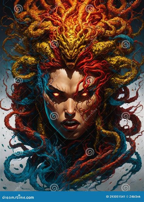 The Queen Of Medusa Face For Tattoo Or Banner Royalty Free Stock Photo