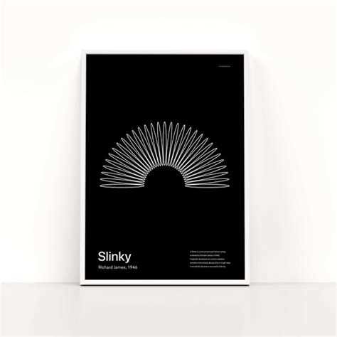 Downloadable Modern Retro Game Poster Slinky Black Etsy