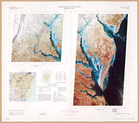 Chesapeake Bay And Vicinity Winter 1976 77 Satellite Image Map Nasa