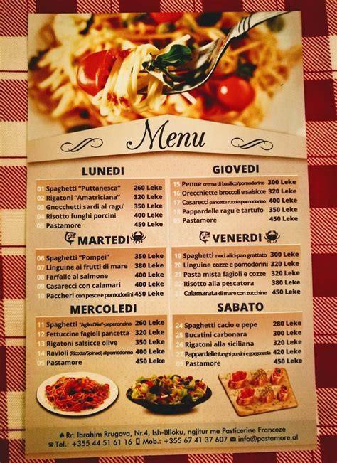 Menu at Yam Yam Restaurant, Tirana