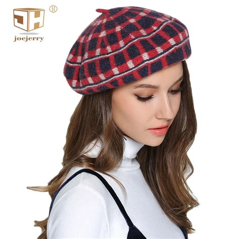 Aliexpress Buy JOEJERRY Plaid French Beret Female Artist Hat Flat