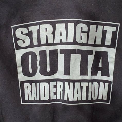 Straight Outta Raider Nation T Shirt Black Size L Gem