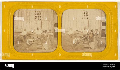 Men Working On Hay Chafing Machine Unknown Stock Photo Alamy