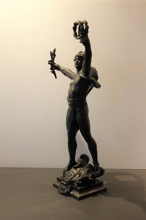 Louis Auguste Moreau 1855 1919 Le Triomphe Large Spelter Regule