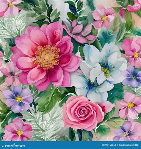 973 Watercolor Floral Bouquet A Whimsical And Floral Background Featuring A Watercolor Floral