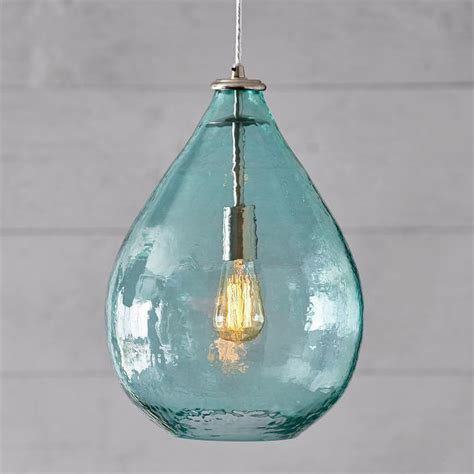 Blue Glass Pendant Light Erigiestudio