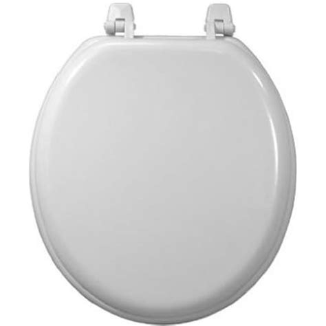 Helectqrin White Wood Composition Toilet Seat Traditional Design With